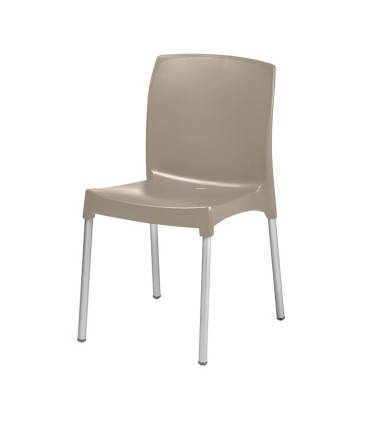 SILLA MOD 1662, ASIENTO VARIOS COLORES, PATAS ALUMINIO MOD M1662