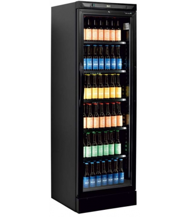 ARMARIO REFRIGERADO 1 PUERTA DE CRISTAL COLOR NEGRO 595X640X1840H MM LÍNEA VIBORG CEV425-I BLACK
