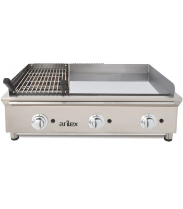 FRYTOP A GAS 65 CMS ARILEX CROMO DURO DE 15MM+BARBACOA A GAS 35 CMS 16.5 KWS MODELO  100FRYGCBN