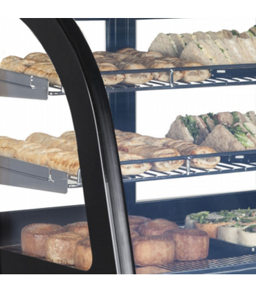VITRINA EXPOSITORA REFRIGERADA DE SOBREMESA TEFCOLD MEDIDAS L700XF560XA670MM MODELO LCT750C/BLACK