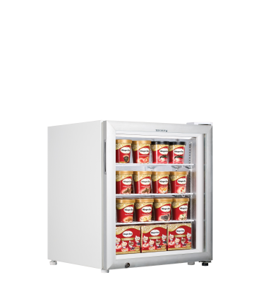 CONGELADOR DE SOBREMESA PUERTA CRISTAL TEFCOLD MEDIDAS ANCHO610xFONDO540xALTO670MM MODELO UF100G