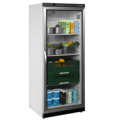 ARMARIO FRIGORÍFICO BLANCO PUERTA DE CRISTAL TEFCOLD MEDIDAS L777xF695xA1890 MODELO UR600G