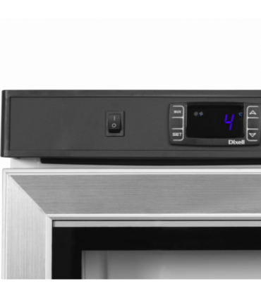 ARMARIO FRIGORÍFICO BLANCO PUERTA DE CRISTAL TEFCOLD MEDIDAS L600xF585xA855 MODELO UR200G