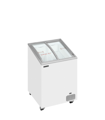 CONGELADOR HORIZONTAL CON TAPAS CORREDERAS CRISTAL CURVO LUZ LED TEFCOLD MOD. IC101SCEBLED, MEDIDAS L570 x F570 x A885 MM.