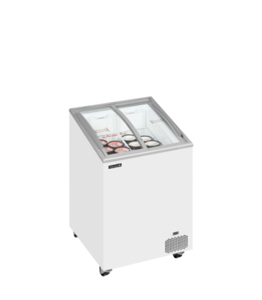 CONGELADOR HORIZONTAL CON TAPAS CORREDERAS CRISTAL CURVO LUZ LED TEFCOLD MOD. IC101SCEBLED, MEDIDAS L570 x F570 x A885 MM.