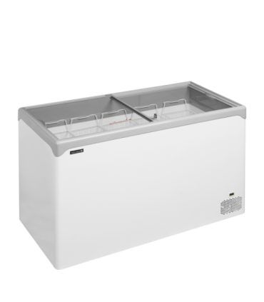CONGELADOR HORIZONTAL CON TAPAS CORREDERAS CRISTAL PLANO TEFCOLD MOD NIC401SC, MEDIDAS 1320 x 650 x 885 MM.