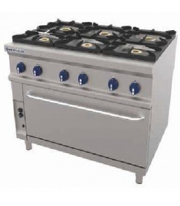 COCINA FONDO 900 REPAGAS 6 FUEGOS CON HORNO "MAXI"  MOD. CG-961H LC