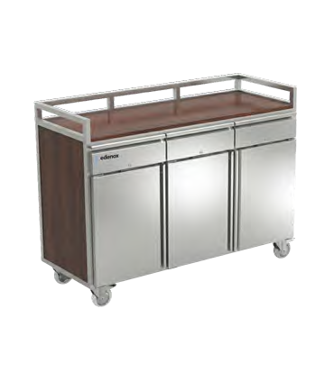 MESA TERRAZA INOX CON RUEDAS 1500X600x1050mm MT-1560CP S1