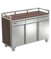 MESA TERRAZA INOX CON RUEDAS 1500X600x1050mm MT-1560CP S1