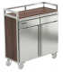 MESA TERRAZA CON RUEDAS EN ACERO INOX 1010X450X1050MM  MOD MT-1045CP S1