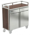 MESA TERRAZA CON RUEDAS EN ACERO INOX 1010X450X1050MM  MOD MT-1045CP S1