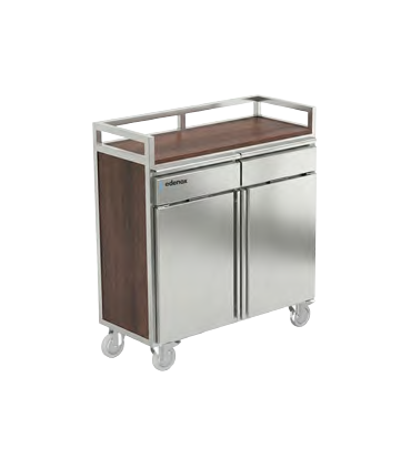 MESA TERRAZA CON RUEDAS EN ACERO INOX 1010X450X1050MM  MOD MT-1045C S1