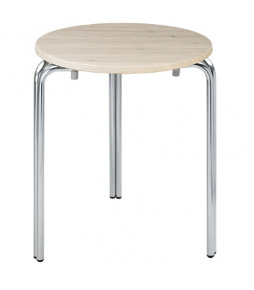 MESA ALUMINIO, TABLERO WERZALIT, REDONDA DE Ø 60 CM MOD 381, VARIOS COLORES