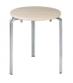 MESA ALUMINIO, TABLERO WERZALIT, REDONDA DE Ø 60 CM MOD 381, VARIOS COLORES