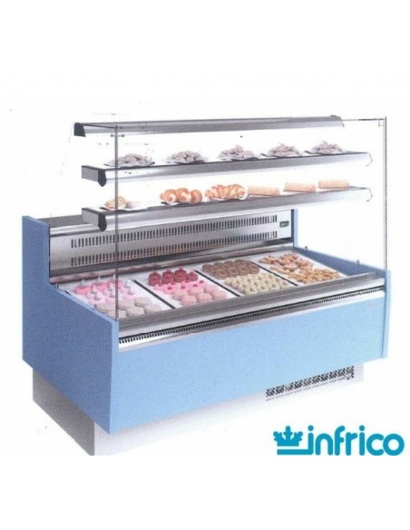 VITRINA PASTELERA INFRICO A1505XF985XH1345MM CRISTAL RECTO MOD. VGL14R                                                          