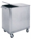CONTENEDOR EN ACERO INOXIDABLE CON TAPA Y RUEDAS ESPECIAL PANADERÖAS 170 LITROS MOD 486008                                      
