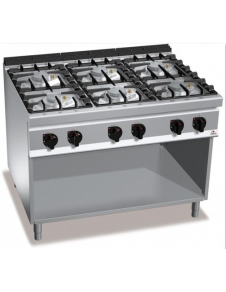 COCINA 6 FUEGOS A1200XF900XH900MM 53,5 KWS ACERO INOX. BERTOïS  MOD G9F6M                                                       