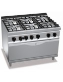 COCINA 6 FUEGOS CON HORNO MAXI A1200XF700XH900MM 43,5 KWS ACERO INOX. BERTOïS  MOD G7F6+T                                       