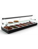 VITRINA CALIENTE DOBLE "BA¥O MARÖA" 4 CUBETAS GN,CON LUZ LED MEDIDAS A840XF395X360MM MOD. C24L                                  