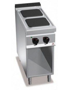 COCINA 2 FUEGOS ELCTRICA SIN HORNO A400XF700XH900MM 5,2 KWS 400V ACERO INOX. BERTOïS  MOD E7PQ2M                               