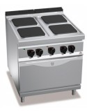COCINA 4 FUEGOS ELCTRICA CON HORNO GN1/1 A800XF700XH900MM 13,9 KWS 400V ACERO INOX. BERTOïS  MOD E7PQ4+FE1                     