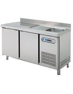 MESA FRÖA+FREGADERO 2 PUERTAS FONDO 600MM  INOX. MOD MPSF150                                                                    