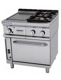 CONJUNTO DE COCCIàN FORMADO POR COCINA 2 FUEGOS+PLANCHA ACERO Y HORNO GAS FONDO 750MM REPAGAS MOD HCP8075                       