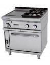 CONJUNTO DE COCCIÓN FORMADO POR COCINA 2 FUEGOS+PLANCHA ACERO Y HORNO GAS FONDO 750MM REPAGAS MOD HCP8075