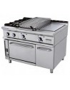 CONJUNTO DE COCCIÓN FORMADO POR COCINA 2 FUEGOS+PLANCHA ACERO+BARBACOA Y HORNO GAS FONDO 750MM REPAGAS MOD HCPB12075