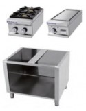 CONJUNTO DE COCCIàN FORMADO POR COCINA 2 FUEGOS+PLANCHAY MUEBLE FONDO 750MM REPAGAS MOD MCP8075                                 