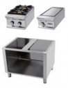 CONJUNTO DE COCCIÓN FORMADO POR COCINA 2 FUEGOS+PLANCHAY MUEBLE FONDO 750MM REPAGAS MOD MCP8075