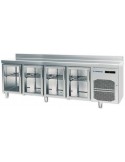MESA FRÖA 2500X600x850mm 4 PUERTAS DE CRISTAL ACERO INOX-304, MOD BMV2500F600                                                   