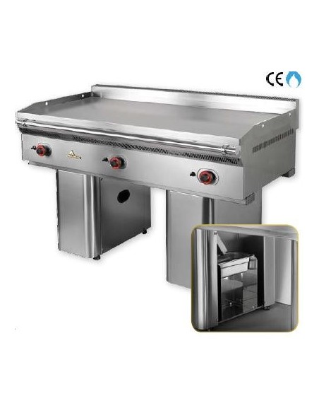 FRYTOP ACERO RECTIFICADO GRAN RENDIMIENTO L1805XF820XA850MM POTENCIA 37,5 kWS GAS MOD FL-180/7                                  